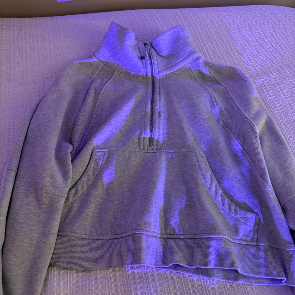 Lululemon Gray Cropped Half-Zip Pullover | Small Flaw | Size M/L